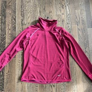 Nike Dri-Fit Running Mock Turtleneck Pullover, Magenta